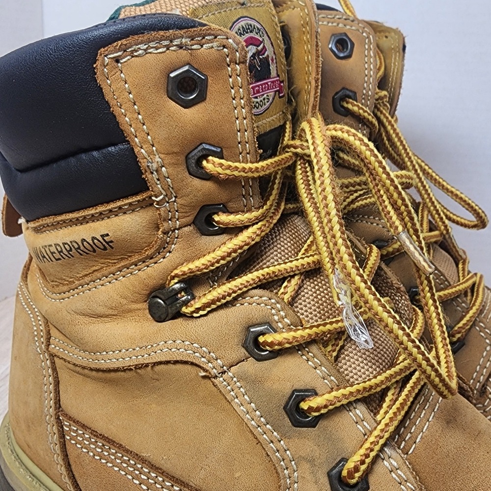 Brahma Mens Work Boots Size 9 Wheat Leather Waterproof Steel toe oil resistant - Picture 16 of 16